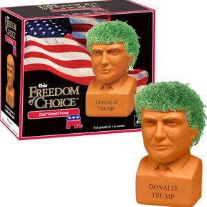 BRAND NEW GIFT PICK Chia Pet Donald Trump with Chia Seed Pack & Planter SET